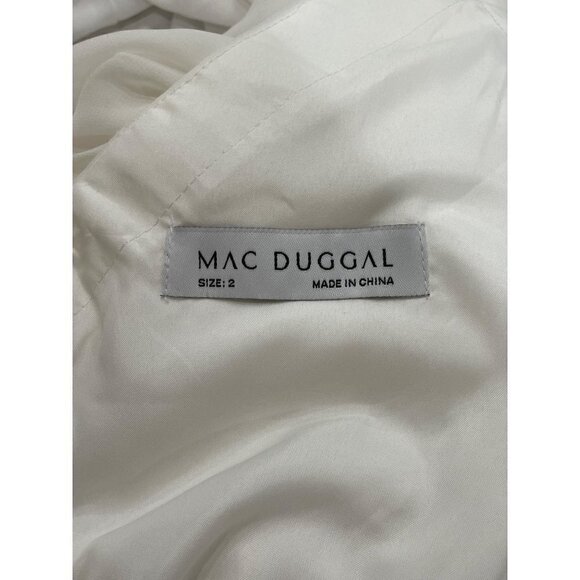 Mac Duggal Sleeveless Asymmetrical Hem Gown White Womens Size 2 - Picture 9 of 10